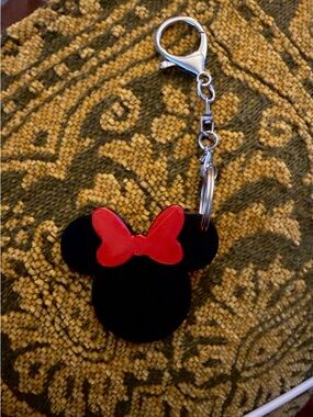 Cute Mouse Keychain with Red Bow